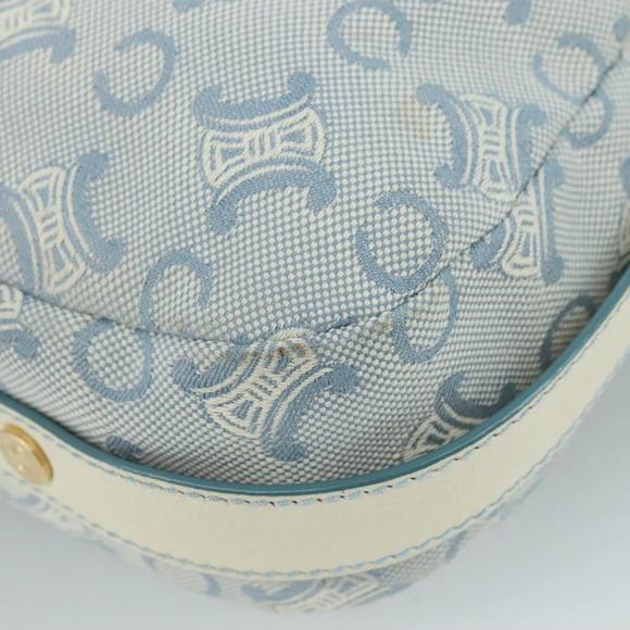 CELINE C Macadam Canvas Shoulder Bag Light Blue Auth 107709 - Picture 15 of 16